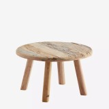 ROUND CAFE TABLE RECYCLED WOOD NATURAL 60     - CAFE, SIDE TABLES